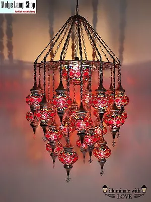 Turkish Mosaic Chandelier 24-Globe Large Size Restaurant Light • $2100