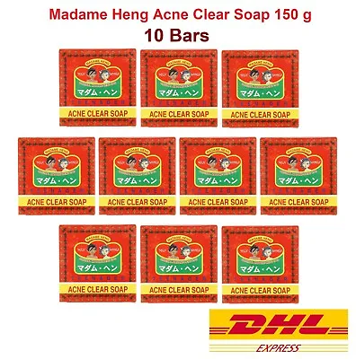 10 X MADAME HENG ACNE CLEAR SOAP HERBAL REDUCE FRECKLES PIMPLES WHITENING 150g • $44.92