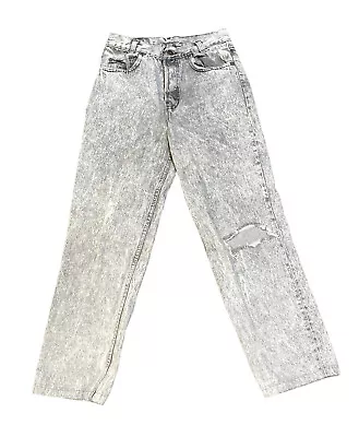 Vintage Levi's 701-5756 Student Button Fly Men’s 28x26 Gray Acid Wash Jeans USA • $49.95