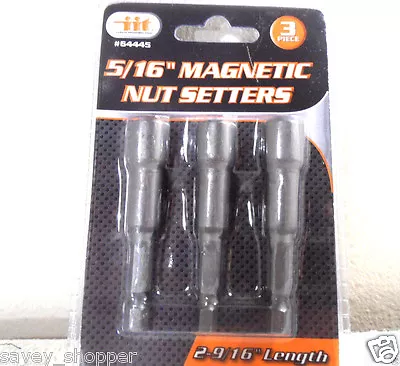 NUT DRIVERS 3 PC. NEW 5/16 INCH X 2 9/16  INCH LONG MAGNETIC NUT DRIVER SETTERS • $7.95