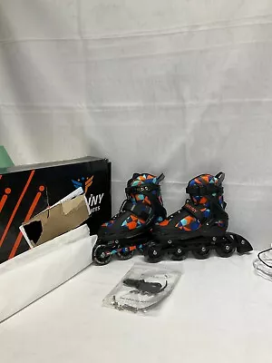 Fihuny Youth Multicolor Adjustable Inline Roller Skates Size 1-4 Medium • £47.85