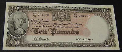 Australian £10 Banknote 1960 Issue R63 S/N WA50 934330. Extremely Fine. • $250