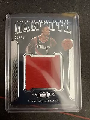 2017-18 Panini Dominion Damian Lillard Mammoth Jersey 20/49 Game Used • $40