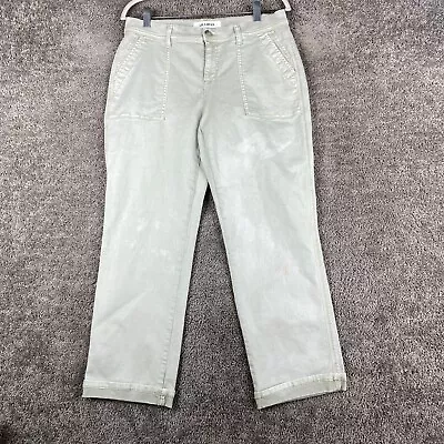Lili Ryan Cropped Denim Jeans Women's Size 8 Green Mid Rise Porkchop Pocket • $18.95