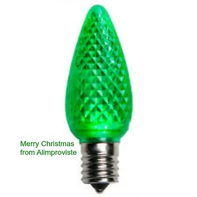 LED C9 LED Light Bulb GREEN Faceted CHRISTMAS Replacement 5 Diode E17 Base NEW • $1.95