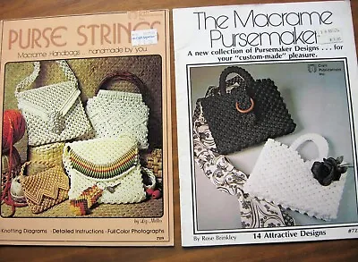 Lot Of 2 Vtg Macrame Pattern Books 1970s Retro Handbag Purse - Pursemaker • $5.99