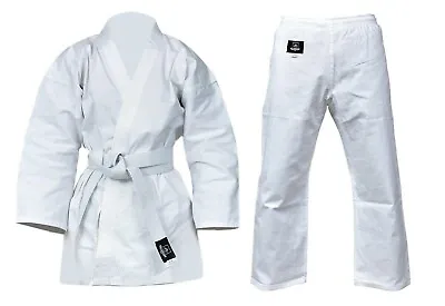 Adult/Kids Karate 100% Cotton  8 Oz White Suit All Sizes Free Belt • £24.99