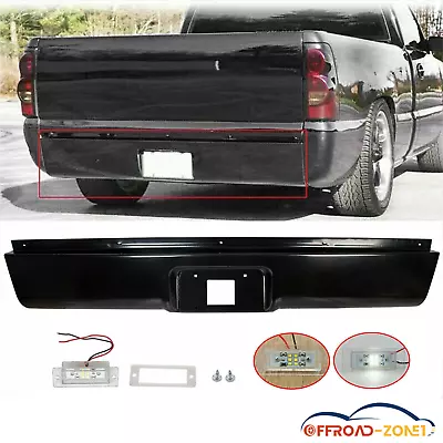 For 1999-2006 Chevy Silverado GMC Sierra 1500 Rear Bumper Roll Pan W/LED License • $51.89