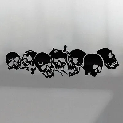 SKULL CHAIN Sticker 200mm Row Of Skulls Horror Vinyl Decal • $6.50