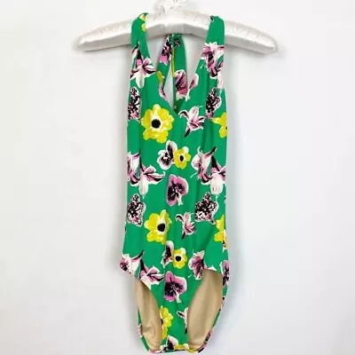 NEW J.Crew Womens Sz 8 Green Floral 1 Pc. Swim Suit • $14.99