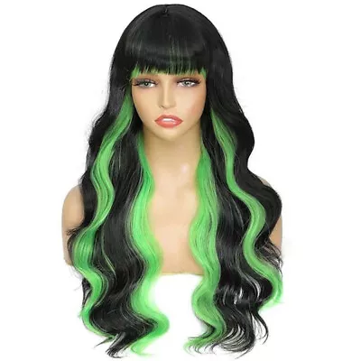 Women Blonde Synthetic Lace Front Wig Women Long Body Wave Halloween Cosplay • $15.76