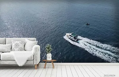 $249.99 • Buy 3D Blue Sea Yacht Motorboat Wallpaper Wall Murals Removable Wallpaper 85