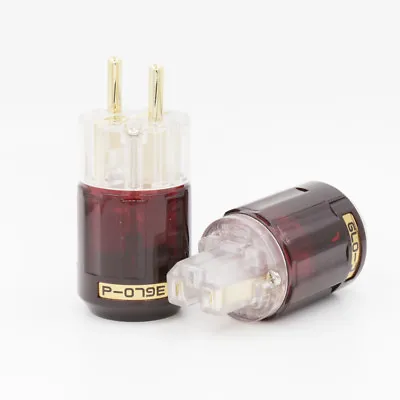 Pair Gold Plated P079E Schuko Power Plug+C079 IEC Female Plug For DIY • $9.50