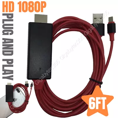 1080P IPhone To HDMI HDTV TV AV Adapter USB Cable For Apple 8Pin 11 Xs XR 8 Plus • $11.45