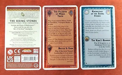 War Of The Ring The Seeing Stones Promo Expansion With Free Shipping • £38.91