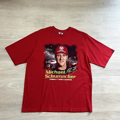 Vintage Michael Schumacher Formula One Racing Graphic Print Tshirt • £59.95