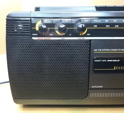 GE Stereo Radio Cassette Tape Player Recorder 80s Retro Boombox Clean! • $74.99