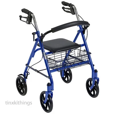 $93.67 • Buy Medical Adult Rollator Walker Portable Folding Chair Seat For Handicap Disabled