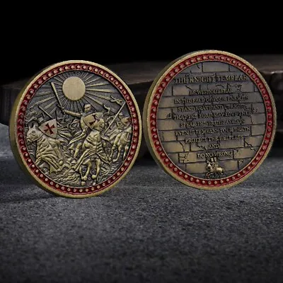 5pcs Temple Knight God Armor Commemorative Bronze Collection Souvenir Coin • $15.20