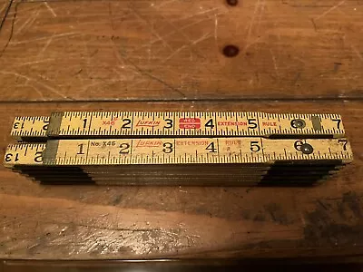 2 Vintage Folding Ruler X46 Lufkin Red End Extension 1 Regular 2 Rulers Total • $0.99