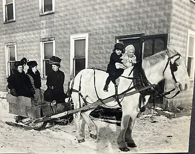 EARLY 1900s  PHOTOGRAPH OF A HORSEDRAWN SLED Gemmell Minnesota • $15