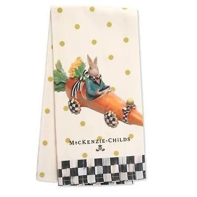 MacKenzie-Childs Captain Carrot Dish Towel Kitchen Bunny Rabbit Spring EasterNEW • $24