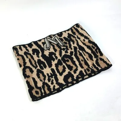 LOUIS VUITTON M74049 Leopard Print Snood LV Rheogram Sequin Scarf Brown/Black • £343.90