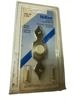 Vintage NuTone PB-29LPB Pushbutton Lighted Door Bell Solid Brass Polished NOS • $10.99