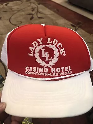 Vintage Lady Luck Casino Hotel Hat Trucker Cap Snapback Las Vegas Gambler • $5.59