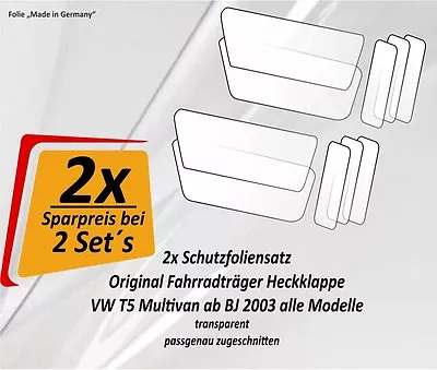 $33.81 • Buy 2x Protective Film Saver-Set Bike Rack Wheel Carrier Rear VW Bus Bully T5 Set