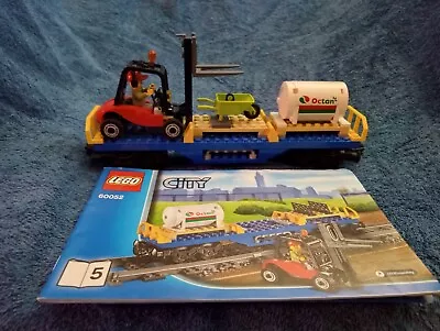 Lego Cargo Train Set 60052 Cargo Trailer With Forklift Tank Wheelbarrow • $32