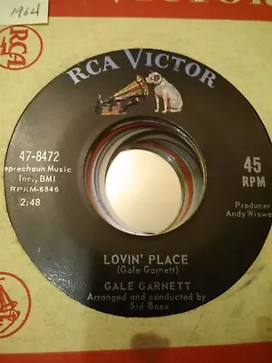 Gale Garnett Lovin' Place ~ 1964 RCA Victor 45 +sleeve • $3.77