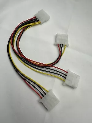 4- 4 Pin Molex Male 3 Port Molex IDE Female Power Supply Splitter Adapter Cable • $9.99