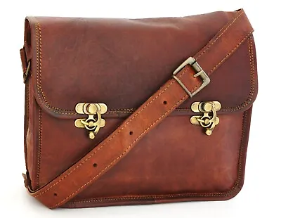 Antique Lock Handmade Goat Leather Vintage Genuine Cross-body Shoulder Bag Purse • $43.99