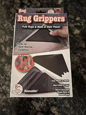 Rug Grippers Reusable Carpet Rubber Anti Curling Non Slip Skid Pads - 8pc Set • $3.22