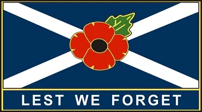 POPPY CAR WINDOW STICKER WITH SCOTLAND FLAG  LEST WE FORGET  - Saltire Scottish • £2.75
