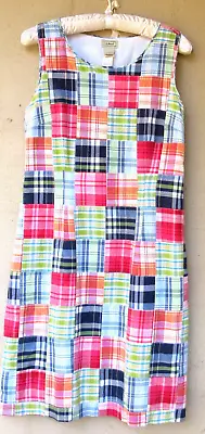 L.L. Bean Madras Plaid Cotton Dress  Cotton Lining  Bust 34    Size 6 • $20