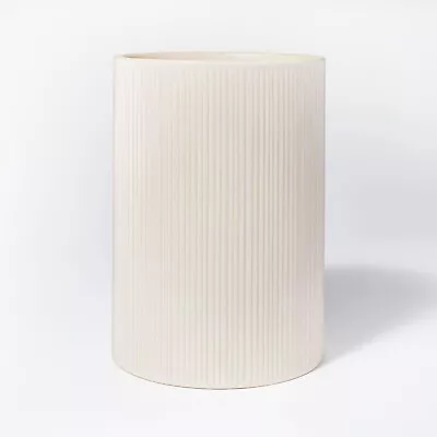 Threshold 10  X 7  Textured Distressed Ceramic Studio McGee Vase  Off White • $23.95