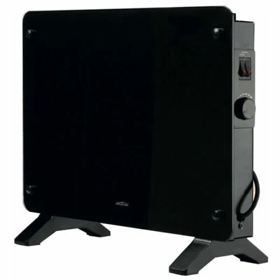 £40 • Buy Mistral Glass Panel Heater Gloss Black 2 Setting 2200w Free Standing Mgf22ay28