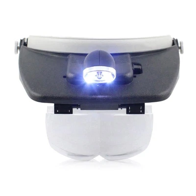 £19.80 • Buy Jewelers  Headband Magnifier LED Illuminated Visors Magnifying Glasses Loupe