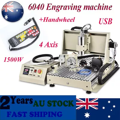 1500W USB 4Axis CNC 6040 Router Engraver Drilling Milling Machine+Remote Control • $1830