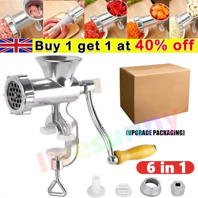 Manual Rotary Meat Grinder Mincer Machine Food Aluminium Alloy Sausage Maker UK^ • £11.37