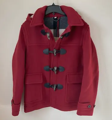 Burberry Burwood Men's Wool Duffle Coat- Parade Red US 40 / EU 50 • $699