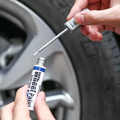 $7.99 • Buy Silver Alloy Wheel Touch Up Repair Paint Pen W/ Brush Curbing Scratch Maker New