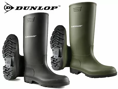 £14.95 • Buy Dunlop Wellies Wellingtons Mens Womens High Calf Rain Muck Boots Shoes Size 4-12