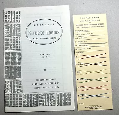 Vintage Structo Looms Hand Weaving Los Manual Booklet Catalog No. 50 • $9.99