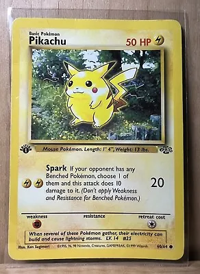 $3.25 • Buy ‘Pikachu’ (60/64) 1st Edition, Jungle, 1999 Pokemon Trading Card, MP/HP
