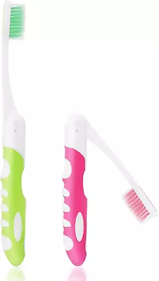 2Pcs Travel Toothbrush Folding Toothbrush Portable Soft Toothbrush Small Foldabl • $9.61