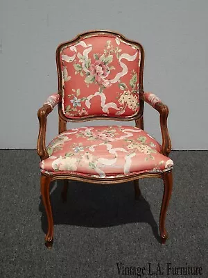 Vintage French Provincial Rose Floral Side Chair AsIs • $396