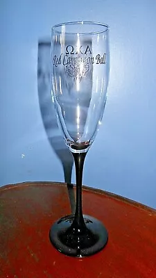 $13.95 • Buy VINTAGE Alpha Chi Omega RED CARNATION BALL 1988  Champagne Flute Black Stem